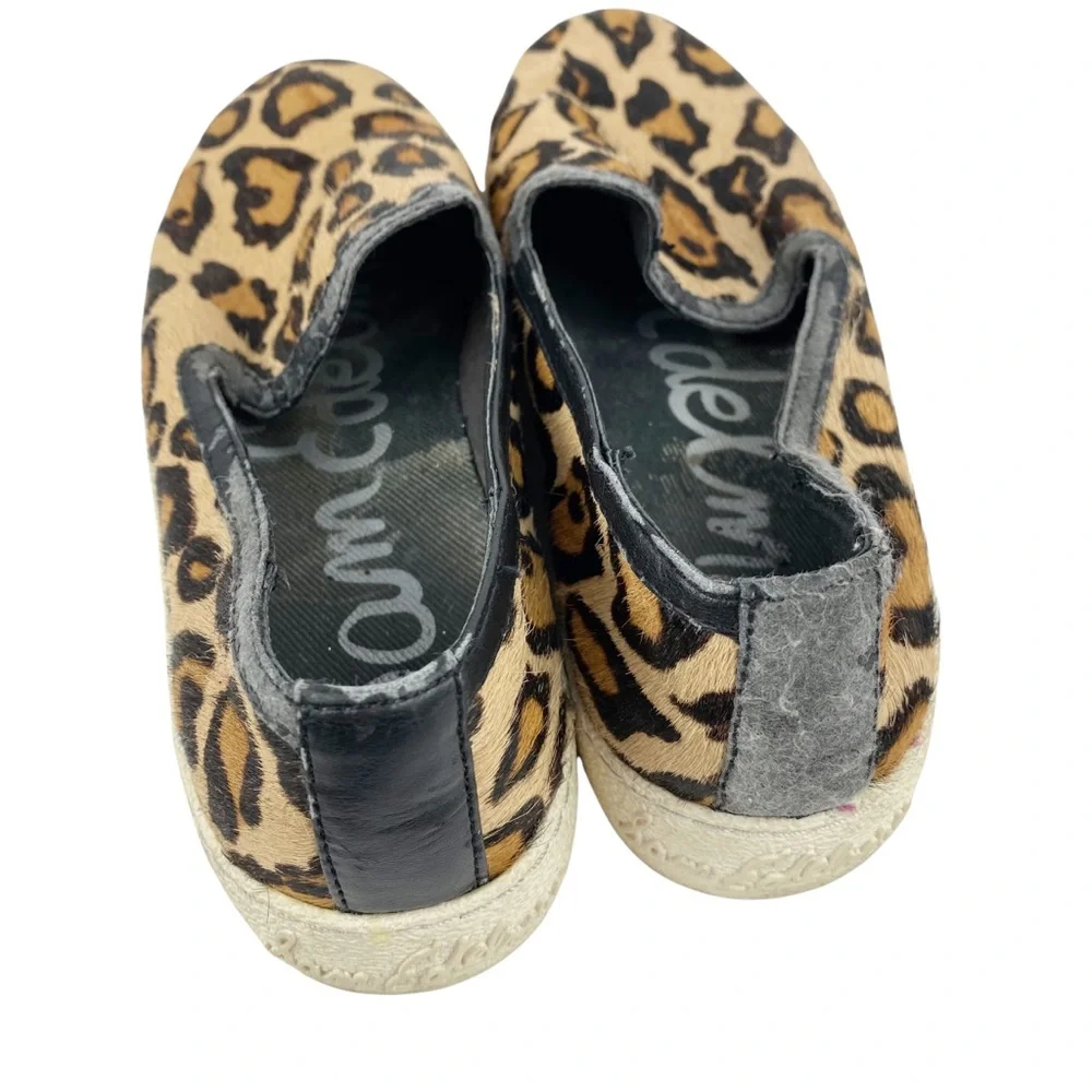 Sam Edelman Becker Cow Hair Leopard Print Slip On Sneakers Size 8 - Picture 6 of 6
